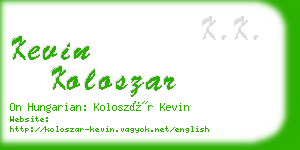 kevin koloszar business card